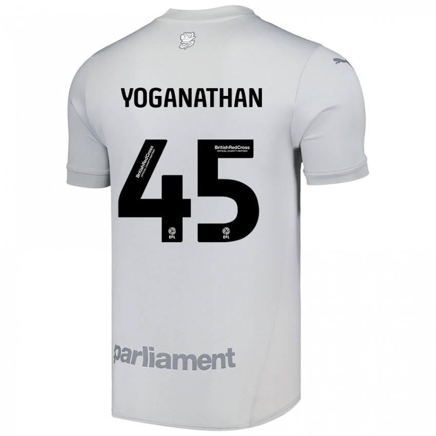 Kinder Vimal Yoganathan #45 Silbergrau Auswärtstrikot Trikot 2024/25 T-Shirt Österreich