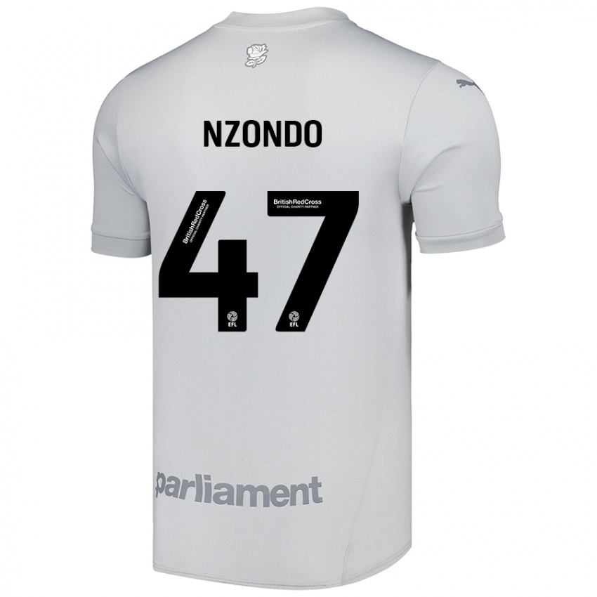 Kinder Emmaisa Nzondo #47 Silbergrau Auswärtstrikot Trikot 2024/25 T-Shirt Österreich