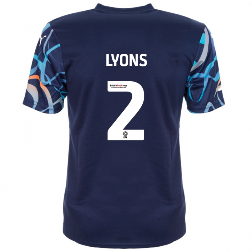 Kinder Andy Lyons #2 Marineblau Auswärtstrikot Trikot 2024/25 T-Shirt Österreich