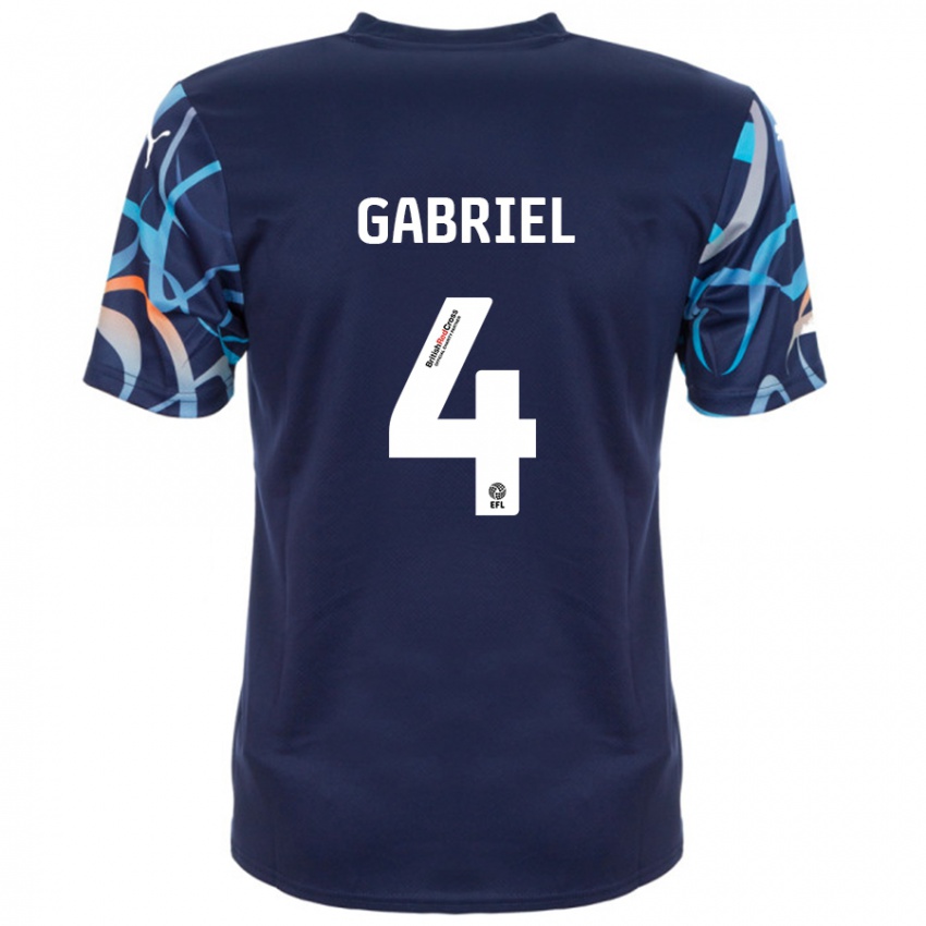 Kinder Jordan Lawrence-Gabriel #4 Marineblau Auswärtstrikot Trikot 2024/25 T-Shirt Österreich