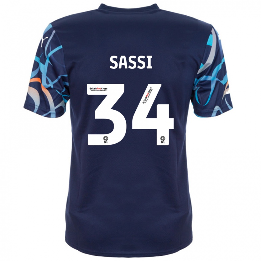 Kinder Dan Sassi #34 Marineblau Auswärtstrikot Trikot 2024/25 T-Shirt Österreich