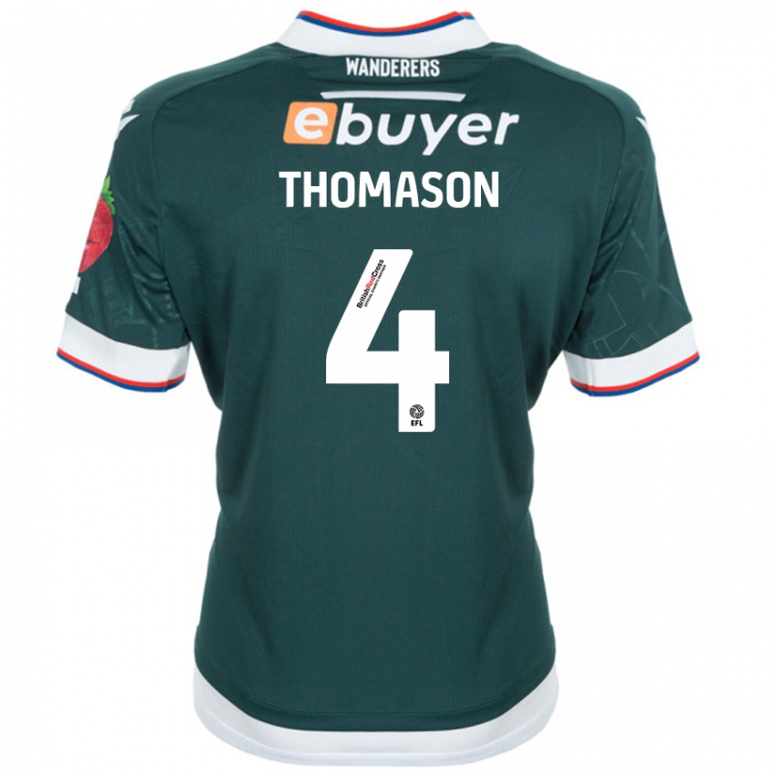 Kinder George Thomason #4 Dunkelgrün Auswärtstrikot Trikot 2024/25 T-Shirt Österreich