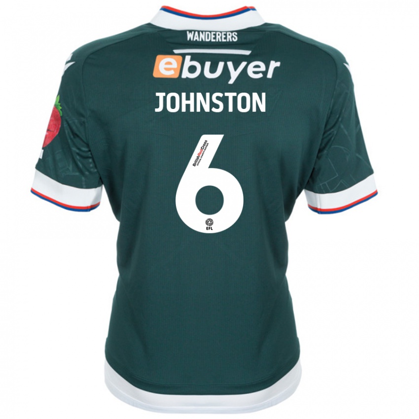 Kinder George Johnston #6 Dunkelgrün Auswärtstrikot Trikot 2024/25 T-Shirt Österreich