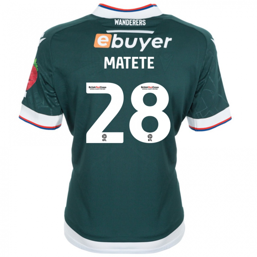 Kinder Jay Matete #28 Dunkelgrün Auswärtstrikot Trikot 2024/25 T-Shirt Österreich