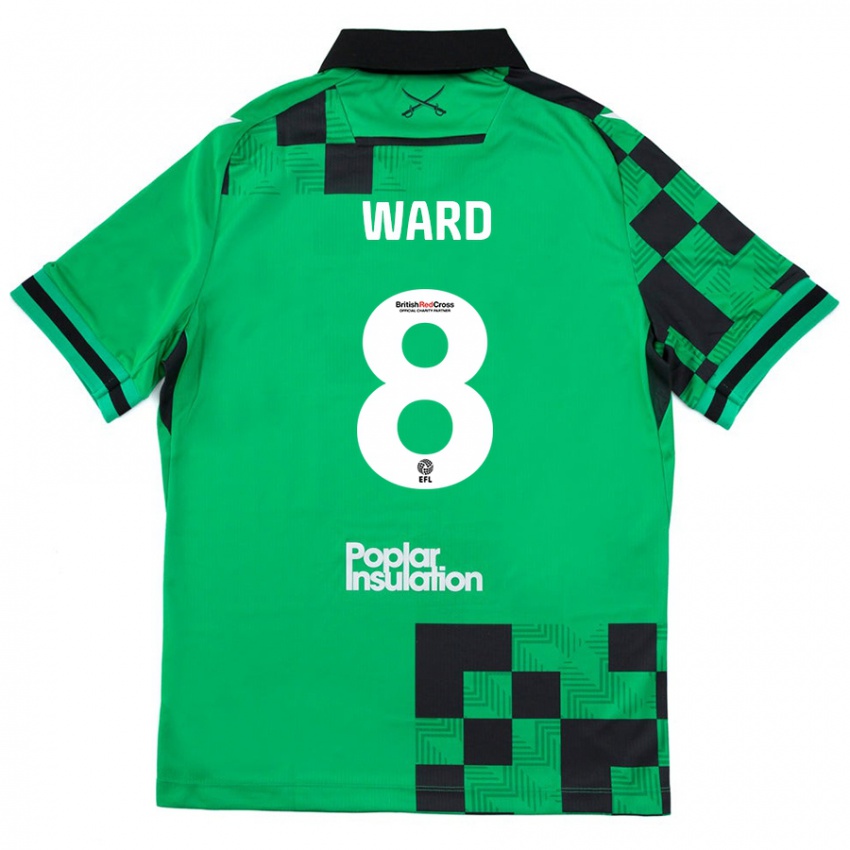 Kinder Grant Ward #8 Grün Schwarz Auswärtstrikot Trikot 2024/25 T-Shirt Österreich