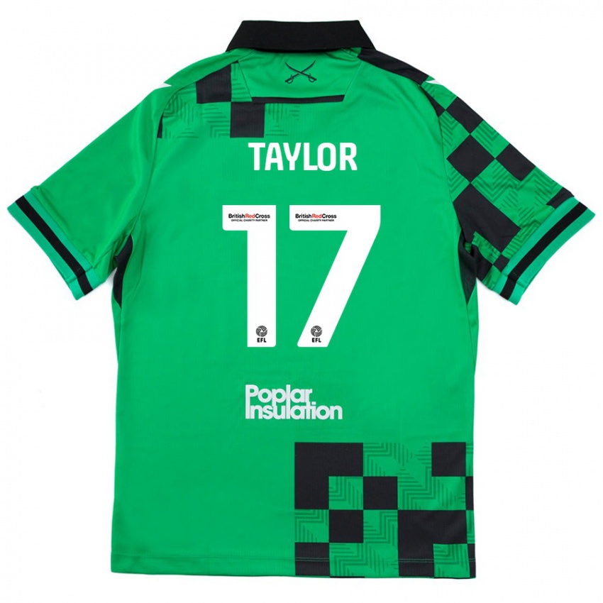 Kinder Connor Taylor #17 Grün Schwarz Auswärtstrikot Trikot 2024/25 T-Shirt Österreich