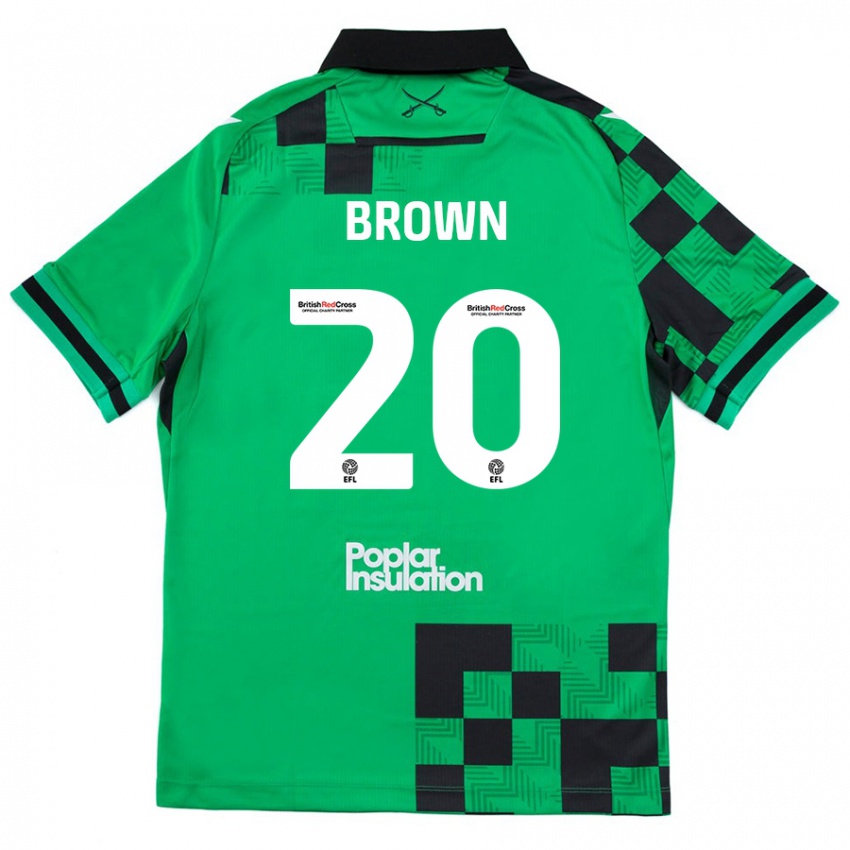 Kinder Jevani Brown #20 Grün Schwarz Auswärtstrikot Trikot 2024/25 T-Shirt Österreich