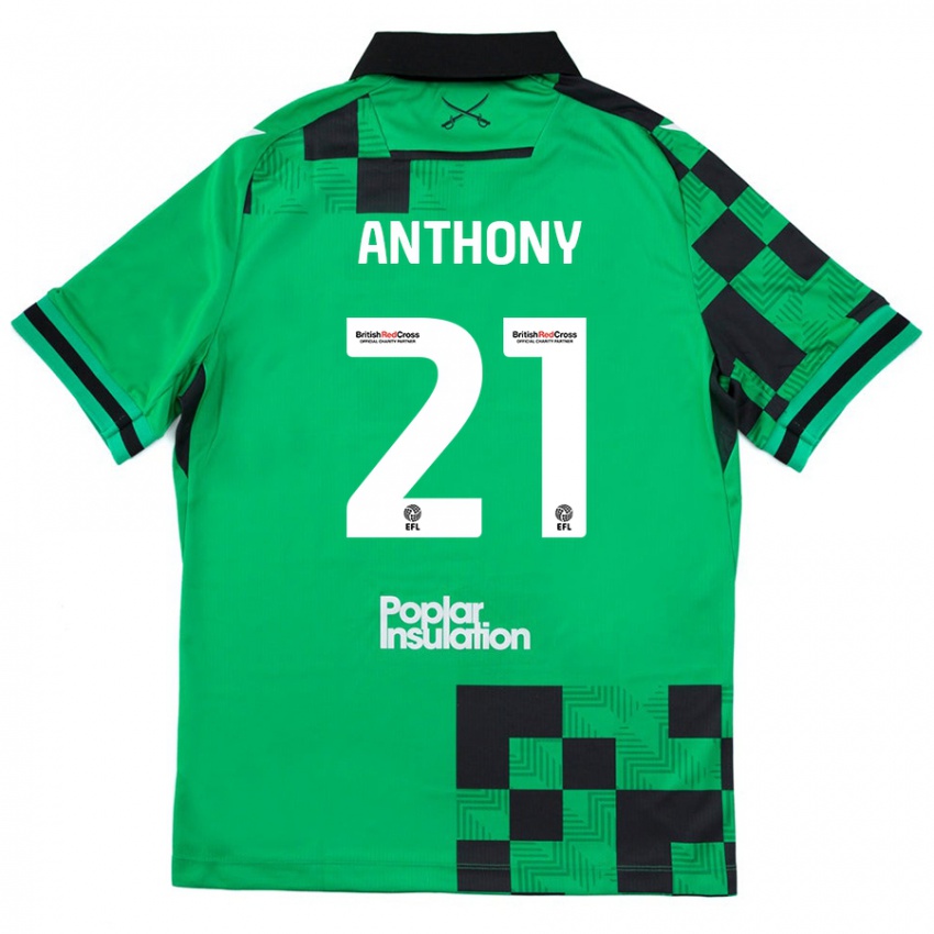 Kinder Micah Anthony #21 Grün Schwarz Auswärtstrikot Trikot 2024/25 T-Shirt Österreich