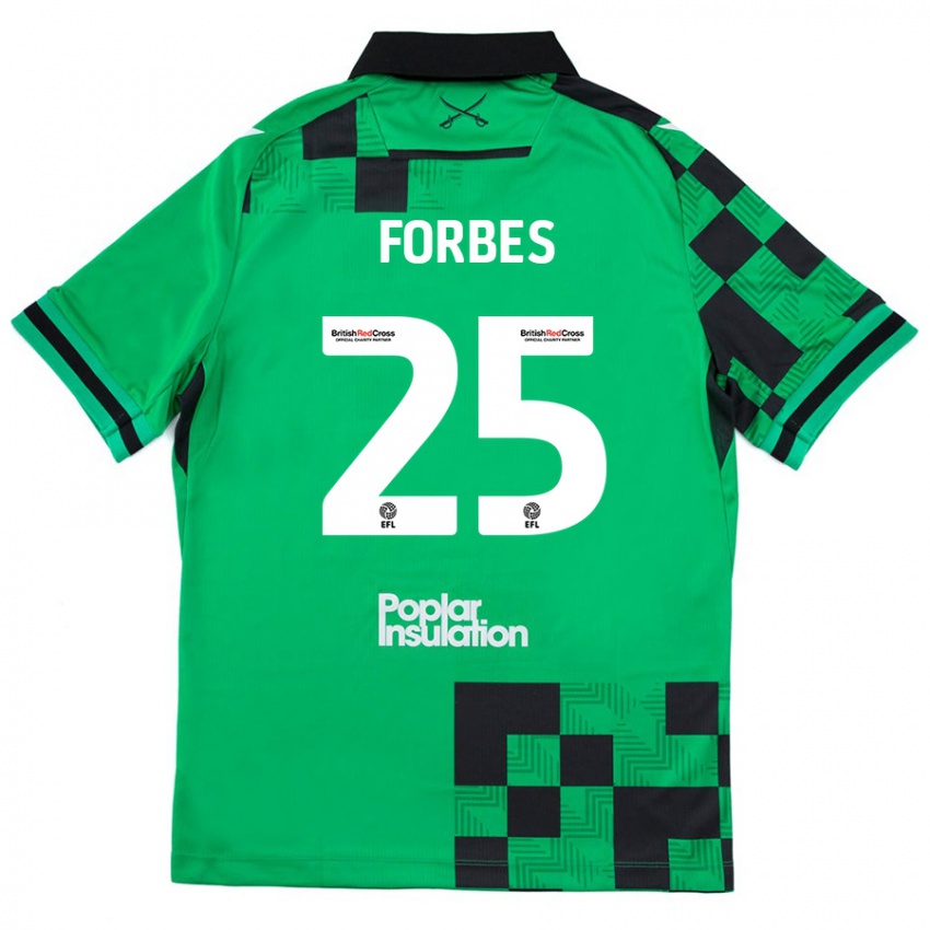 Kinder Michael Forbes #25 Grün Schwarz Auswärtstrikot Trikot 2024/25 T-Shirt Österreich