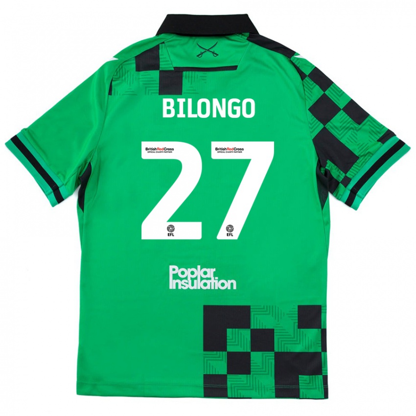 Kinder Bryant Bilongo #27 Grün Schwarz Auswärtstrikot Trikot 2024/25 T-Shirt Österreich