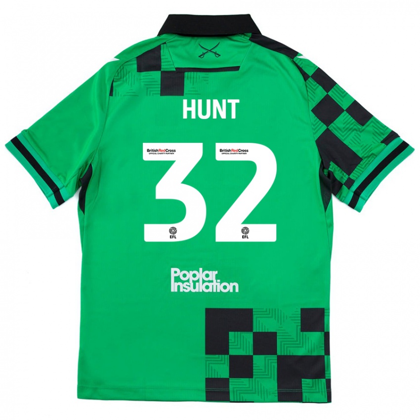 Kinder Jack Hunt #32 Grün Schwarz Auswärtstrikot Trikot 2024/25 T-Shirt Österreich