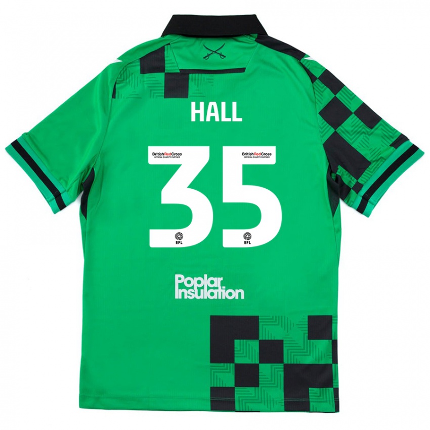 Kinder Matt Hall #35 Grün Schwarz Auswärtstrikot Trikot 2024/25 T-Shirt Österreich