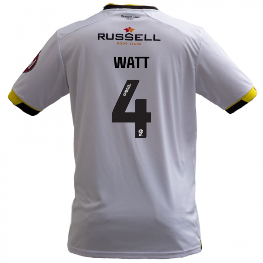 Kinder Elliot Watt #4 Weiß Auswärtstrikot Trikot 2024/25 T-Shirt Österreich