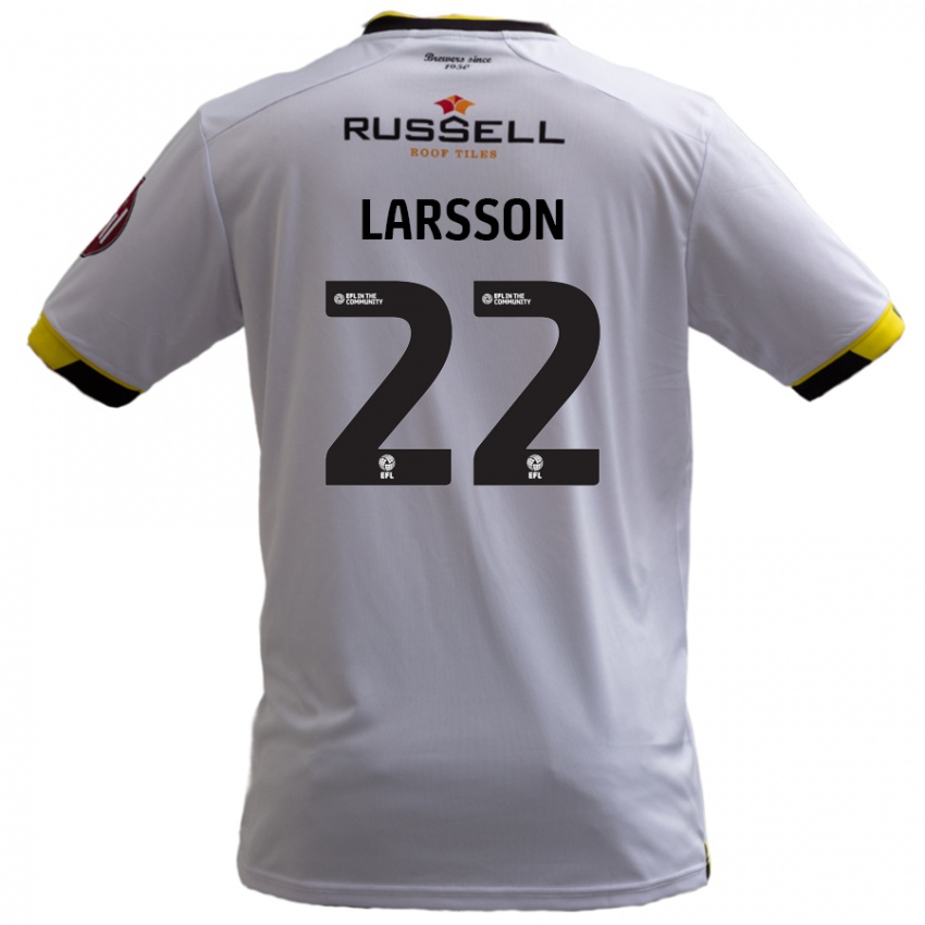 Kinder Julian Larsson #22 Weiß Auswärtstrikot Trikot 2024/25 T-Shirt Österreich