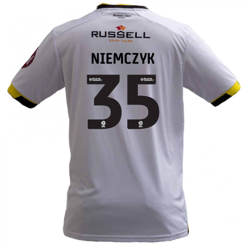 Kinder Jakub Niemczyk #35 Weiß Auswärtstrikot Trikot 2024/25 T-Shirt Österreich