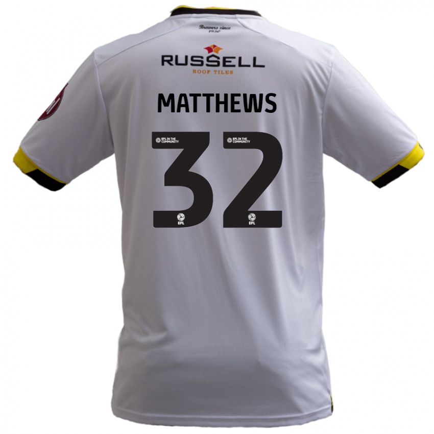 Kinder Daniel Matthews #32 Weiß Auswärtstrikot Trikot 2024/25 T-Shirt Österreich