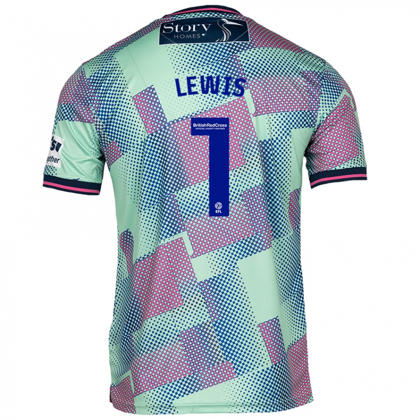 Kinder Harry Lewis #1 Grün Auswärtstrikot Trikot 2024/25 T-Shirt Österreich