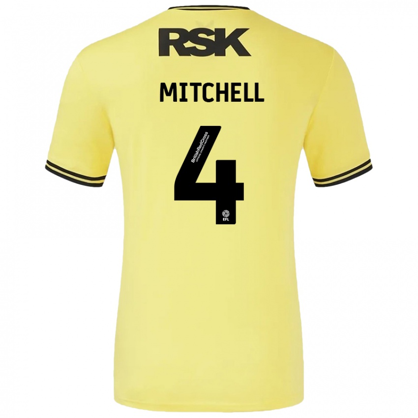 Kinder Alex Mitchell #4 Gelb Schwarz Auswärtstrikot Trikot 2024/25 T-Shirt Österreich