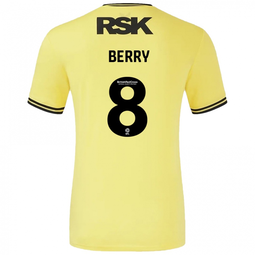 Kinder Luke Berry #8 Gelb Schwarz Auswärtstrikot Trikot 2024/25 T-Shirt Österreich