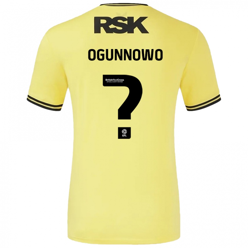 Kinder Joshua Ogunnowo #0 Gelb Schwarz Auswärtstrikot Trikot 2024/25 T-Shirt Österreich