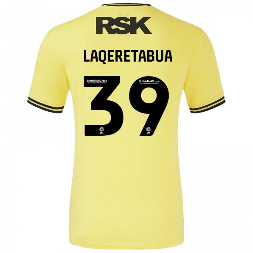 Kinder Josh Laqeretabua #39 Gelb Schwarz Auswärtstrikot Trikot 2024/25 T-Shirt Österreich