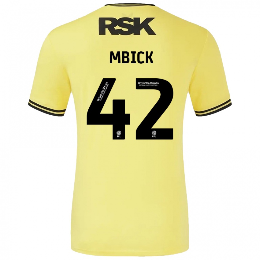 Kinder Micah Mbick #42 Gelb Schwarz Auswärtstrikot Trikot 2024/25 T-Shirt Österreich