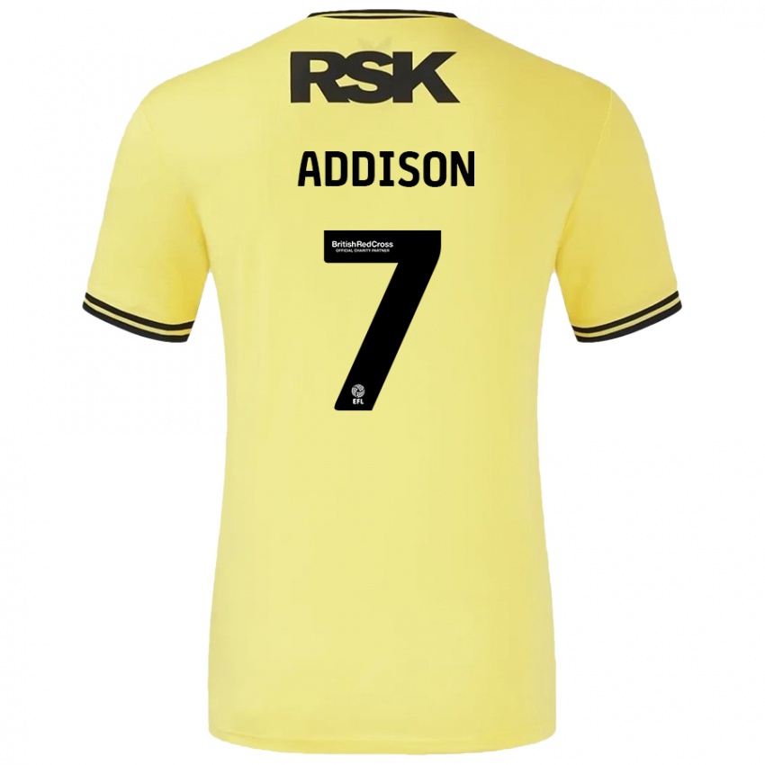 Kinder Angela Addison #7 Gelb Schwarz Auswärtstrikot Trikot 2024/25 T-Shirt Österreich