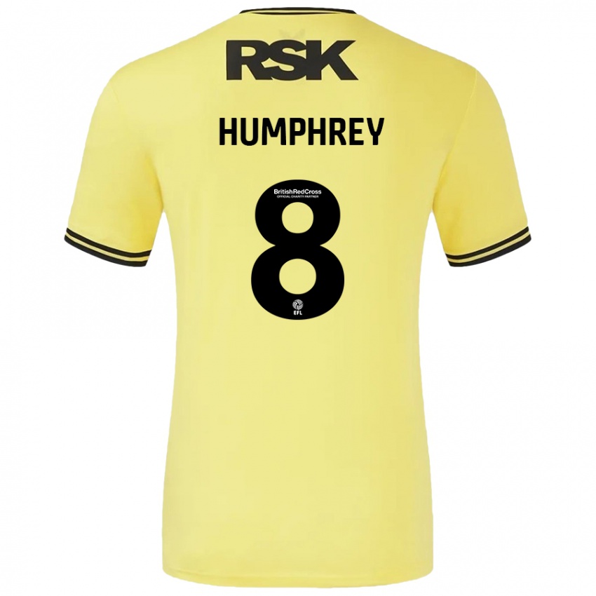 Kinder Carla Humphrey #8 Gelb Schwarz Auswärtstrikot Trikot 2024/25 T-Shirt Österreich