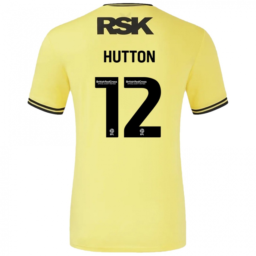 Kinder Jodie Hutton #12 Gelb Schwarz Auswärtstrikot Trikot 2024/25 T-Shirt Österreich