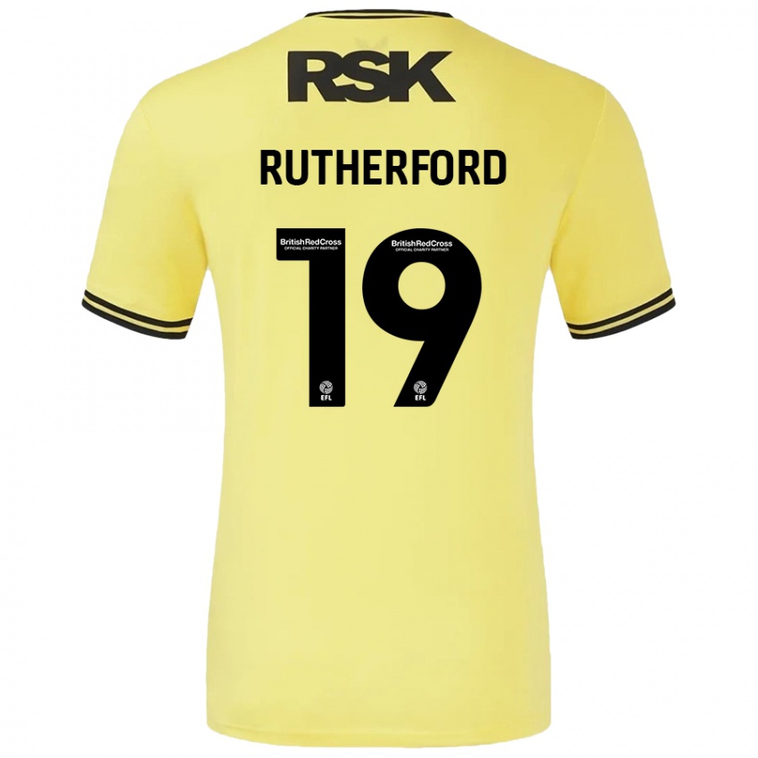 Kinder Ella Rutherford #19 Gelb Schwarz Auswärtstrikot Trikot 2024/25 T-Shirt Österreich