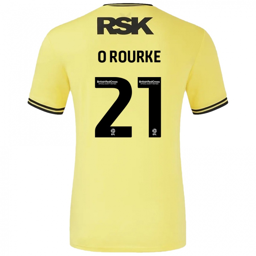 Kinder Sophie O'rourke #21 Gelb Schwarz Auswärtstrikot Trikot 2024/25 T-Shirt Österreich