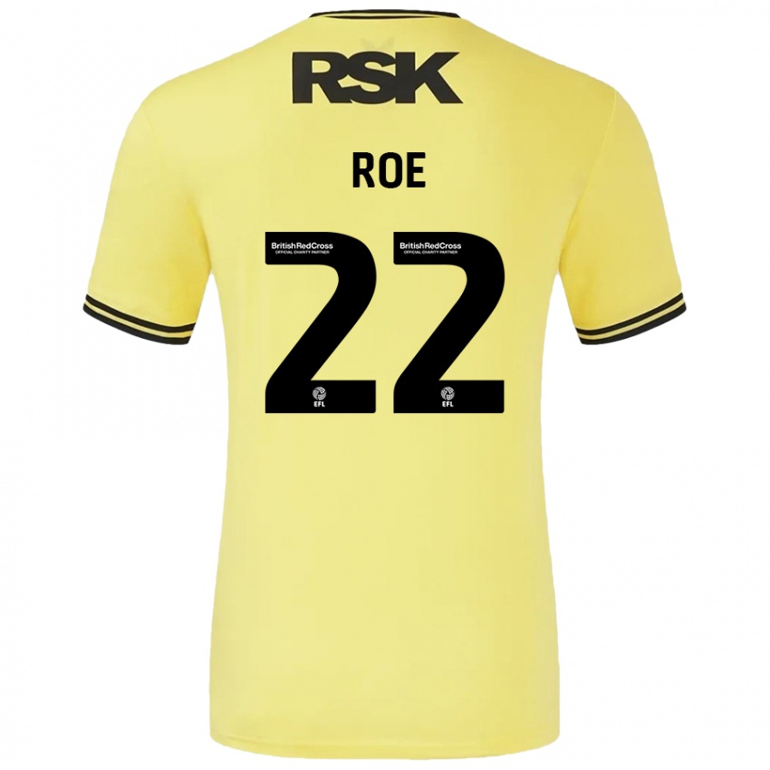 Kinder Bethan Roe #22 Gelb Schwarz Auswärtstrikot Trikot 2024/25 T-Shirt Österreich