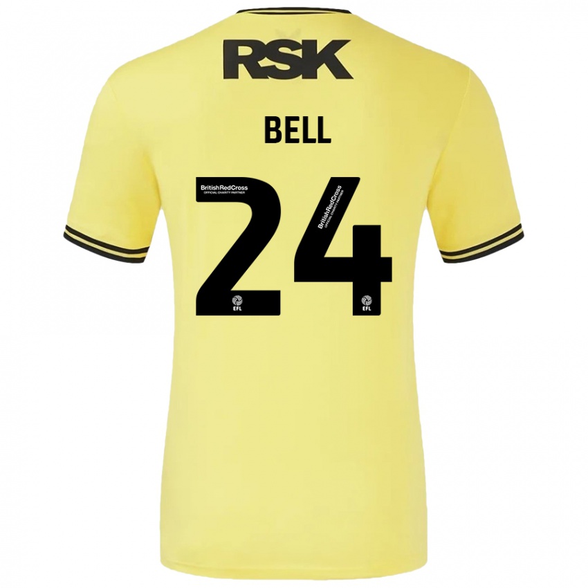 Kinder Taylor Bell #24 Gelb Schwarz Auswärtstrikot Trikot 2024/25 T-Shirt Österreich