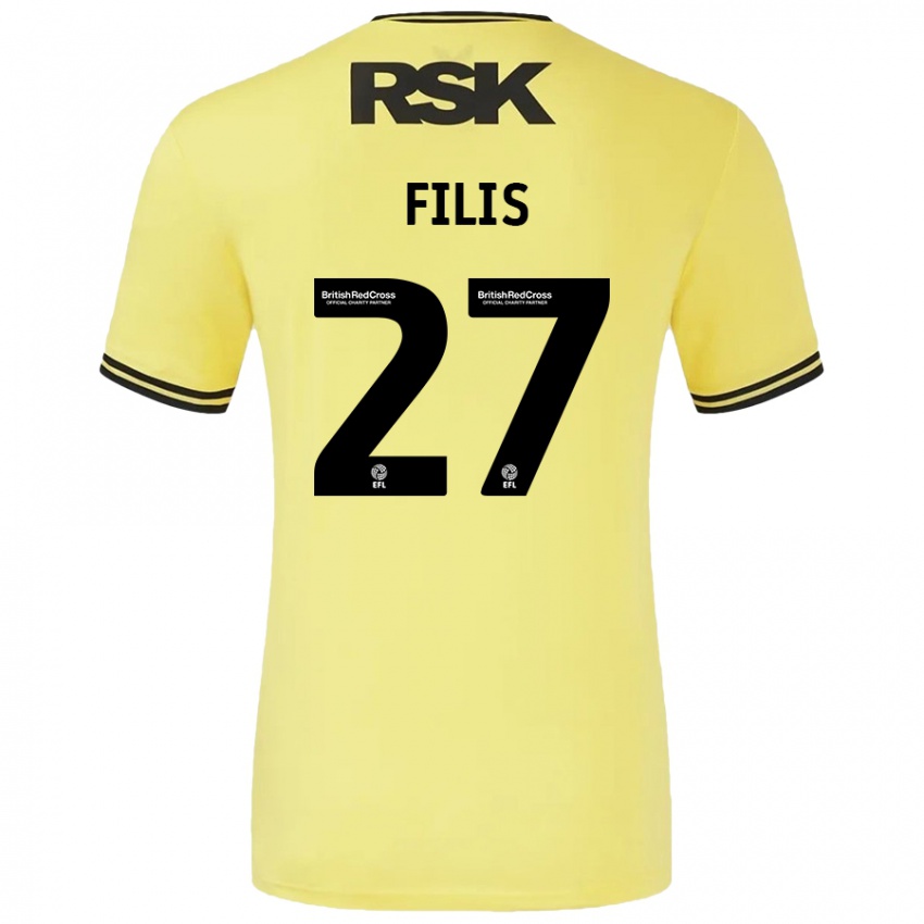 Kinder Melisa Filis #27 Gelb Schwarz Auswärtstrikot Trikot 2024/25 T-Shirt Österreich