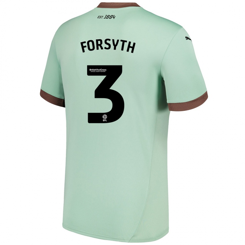 Kinder Craig Forsyth #3 Blassgrün Auswärtstrikot Trikot 2024/25 T-Shirt Österreich