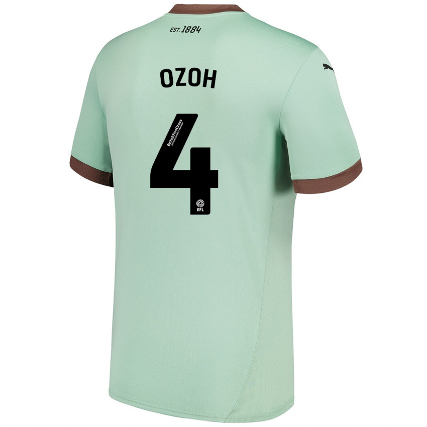 Kinder David Ozoh #4 Blassgrün Auswärtstrikot Trikot 2024/25 T-Shirt Österreich