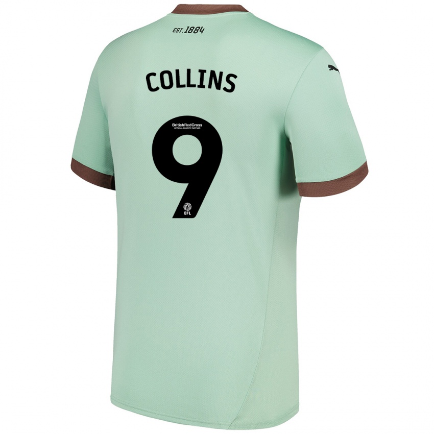 Kinder James Collins #9 Blassgrün Auswärtstrikot Trikot 2024/25 T-Shirt Österreich