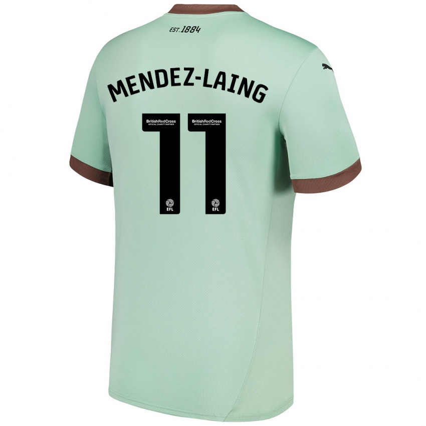 Kinder Nathaniel Méndez-Laing #11 Blassgrün Auswärtstrikot Trikot 2024/25 T-Shirt Österreich