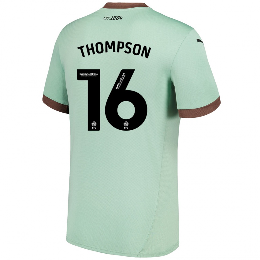 Kinder Liam Thompson #16 Blassgrün Auswärtstrikot Trikot 2024/25 T-Shirt Österreich