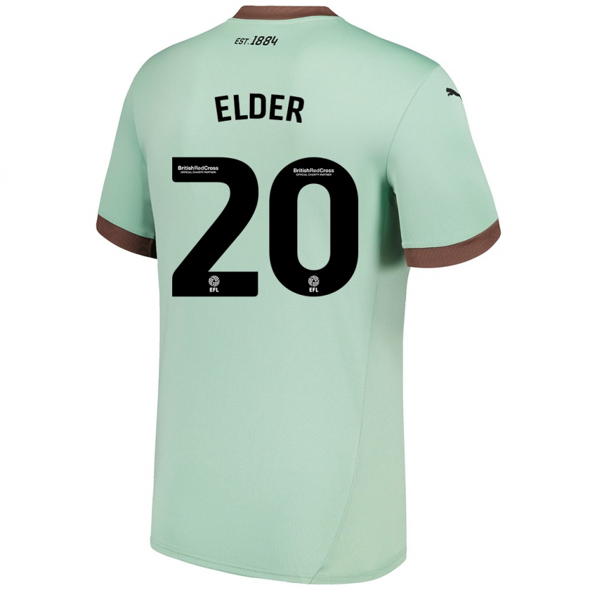 Kinder Callum Elder #20 Blassgrün Auswärtstrikot Trikot 2024/25 T-Shirt Österreich