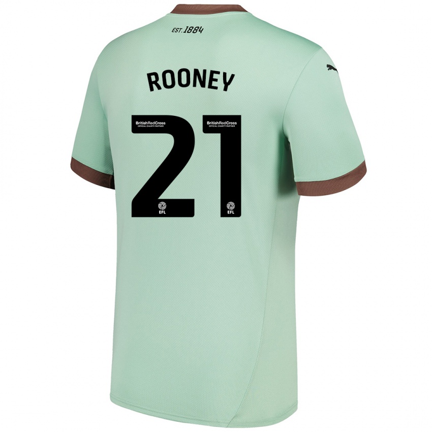 Kinder Jake Rooney #21 Blassgrün Auswärtstrikot Trikot 2024/25 T-Shirt Österreich