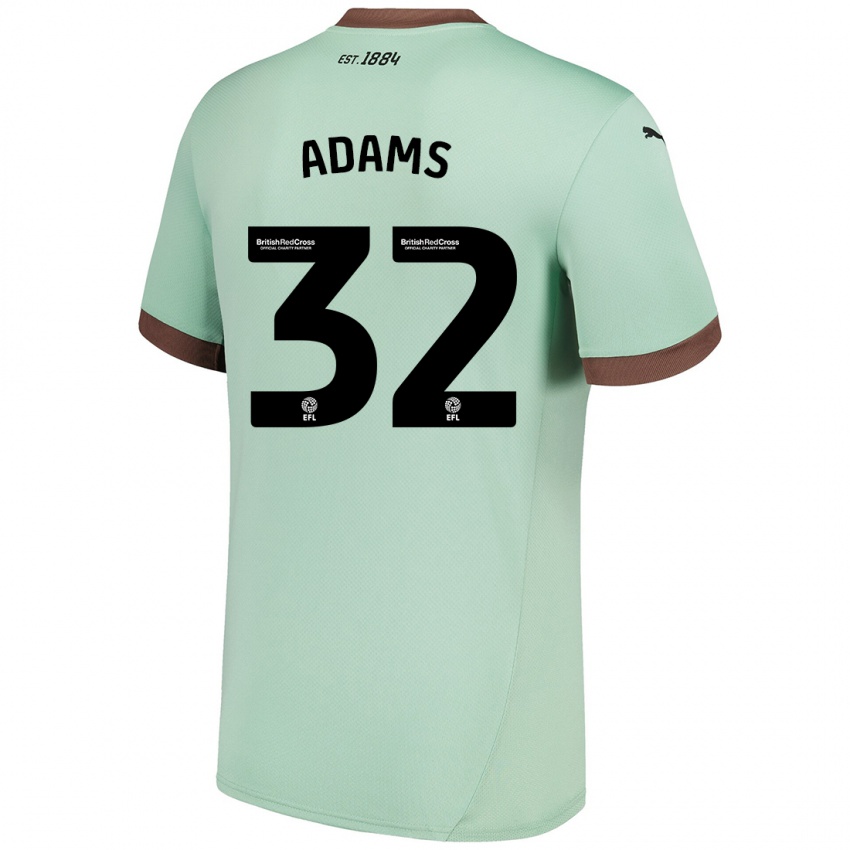 Kinder Ebou Adams #32 Blassgrün Auswärtstrikot Trikot 2024/25 T-Shirt Österreich