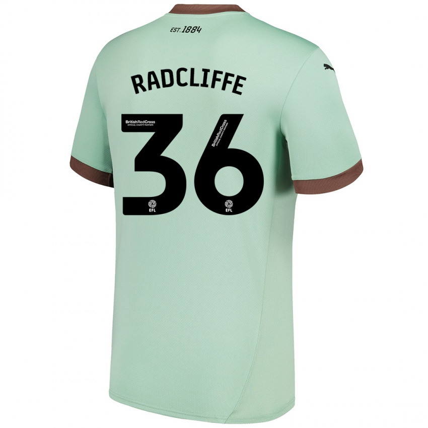 Kinder Ben Radcliffe #36 Blassgrün Auswärtstrikot Trikot 2024/25 T-Shirt Österreich