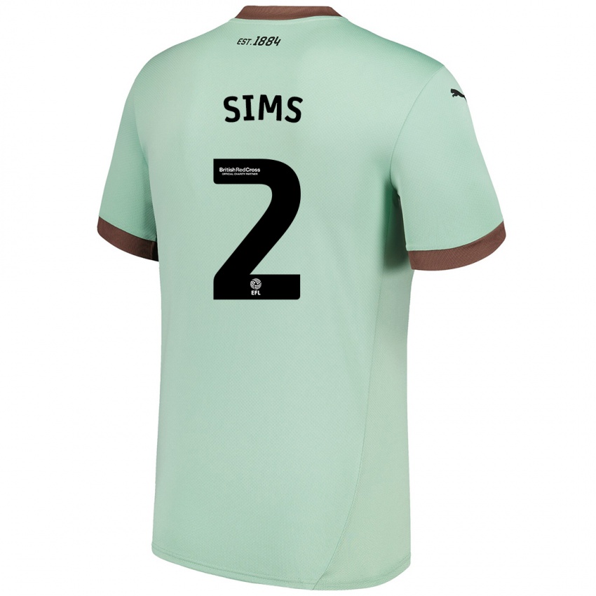 Kinder Amy Sims #2 Blassgrün Auswärtstrikot Trikot 2024/25 T-Shirt Österreich