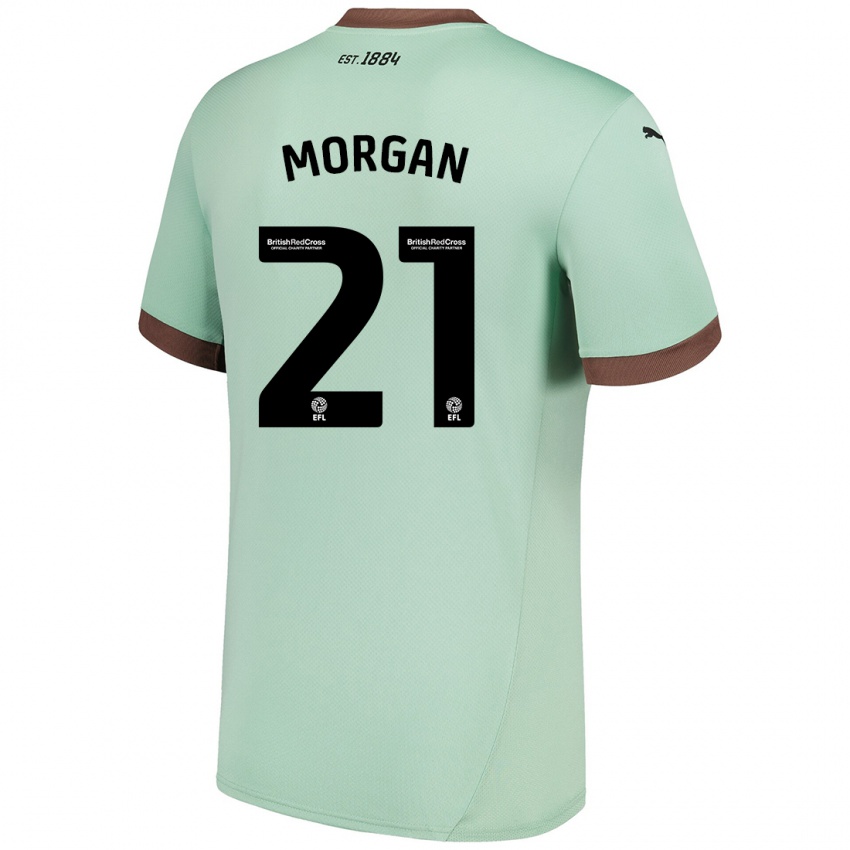 Kinder Sarah Morgan #21 Blassgrün Auswärtstrikot Trikot 2024/25 T-Shirt Österreich