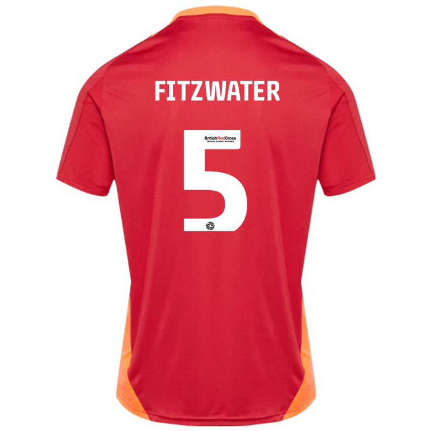 Kinder Jack Fitzwater #5 Blau Cremeweiß Auswärtstrikot Trikot 2024/25 T-Shirt Österreich