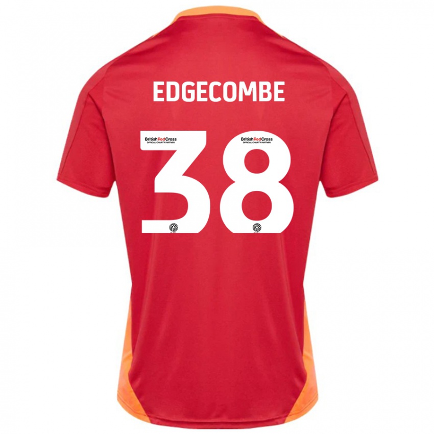 Kinder Max Edgecombe #38 Blau Cremeweiß Auswärtstrikot Trikot 2024/25 T-Shirt Österreich