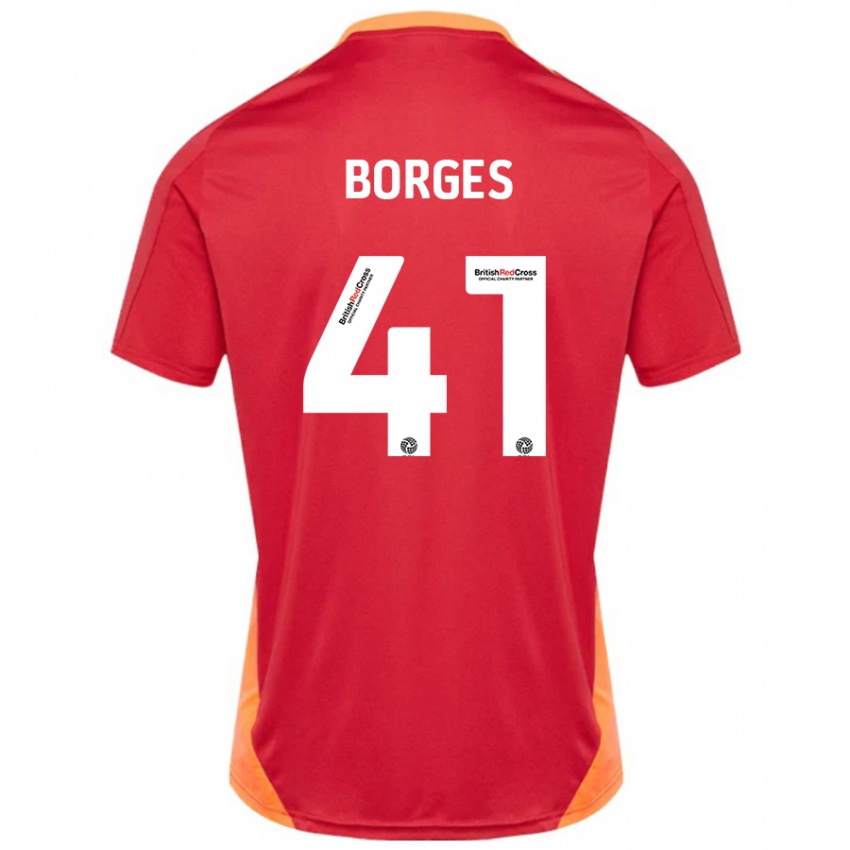 Kinder Pedro Borges #41 Blau Cremeweiß Auswärtstrikot Trikot 2024/25 T-Shirt Österreich