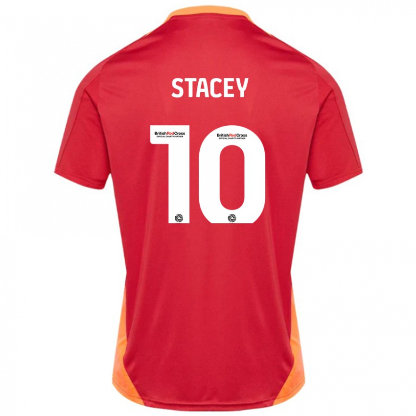 Kinder Sarah Stacey #10 Blau Cremeweiß Auswärtstrikot Trikot 2024/25 T-Shirt Österreich