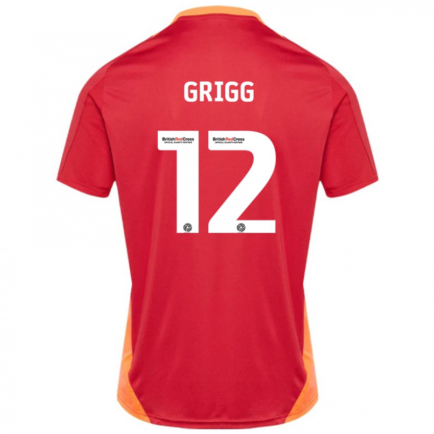 Kinder Katie Grigg #12 Blau Cremeweiß Auswärtstrikot Trikot 2024/25 T-Shirt Österreich